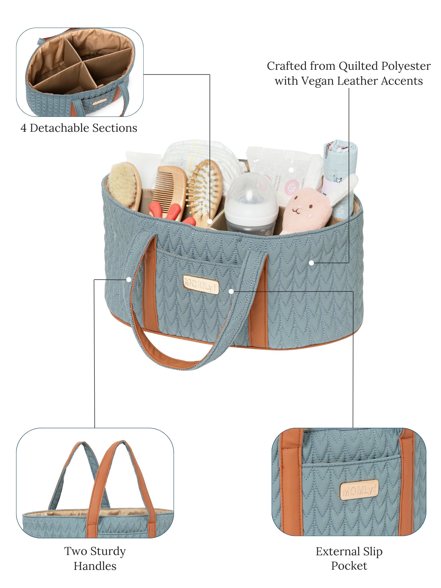 Nesté Diaper Caddy - Teal Green
