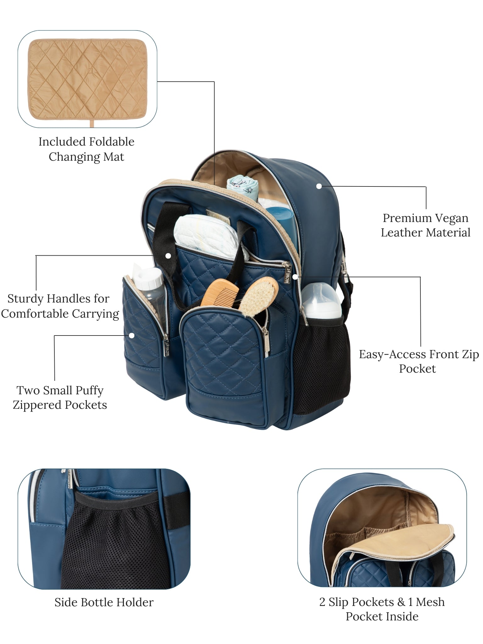 Zivvy Diaper Bag - Midnight Blue