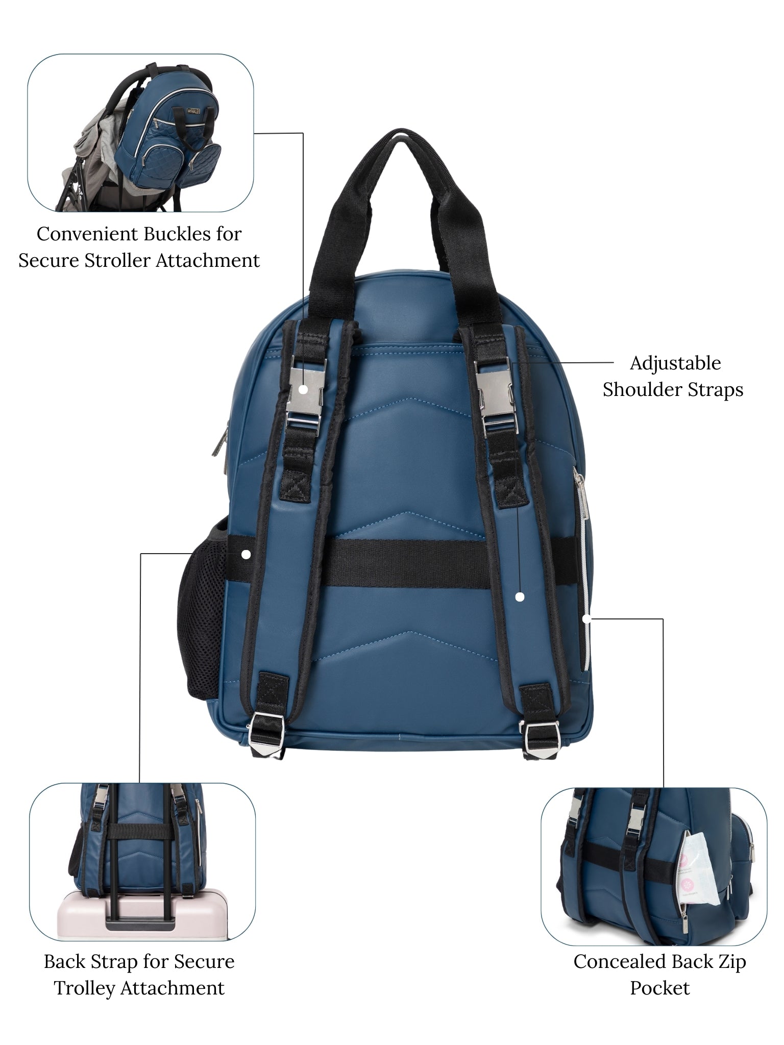 Zivvy Diaper Bag - Midnight Blue