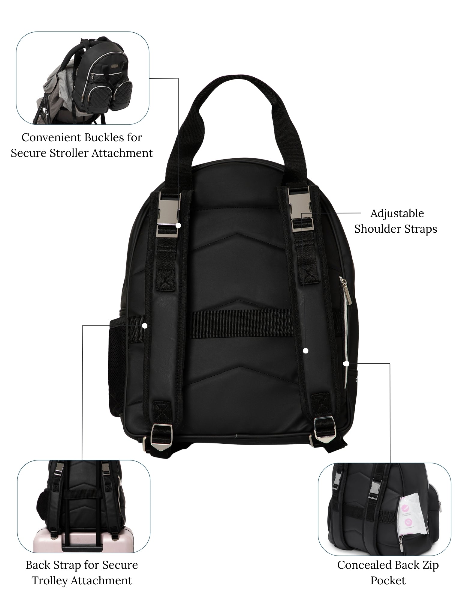 Zivvy Diaper Bag - Black