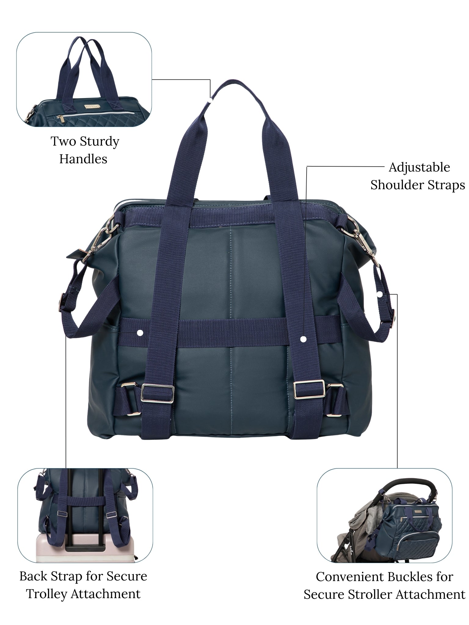 Lumii Diaper Bag - Midnight Blue