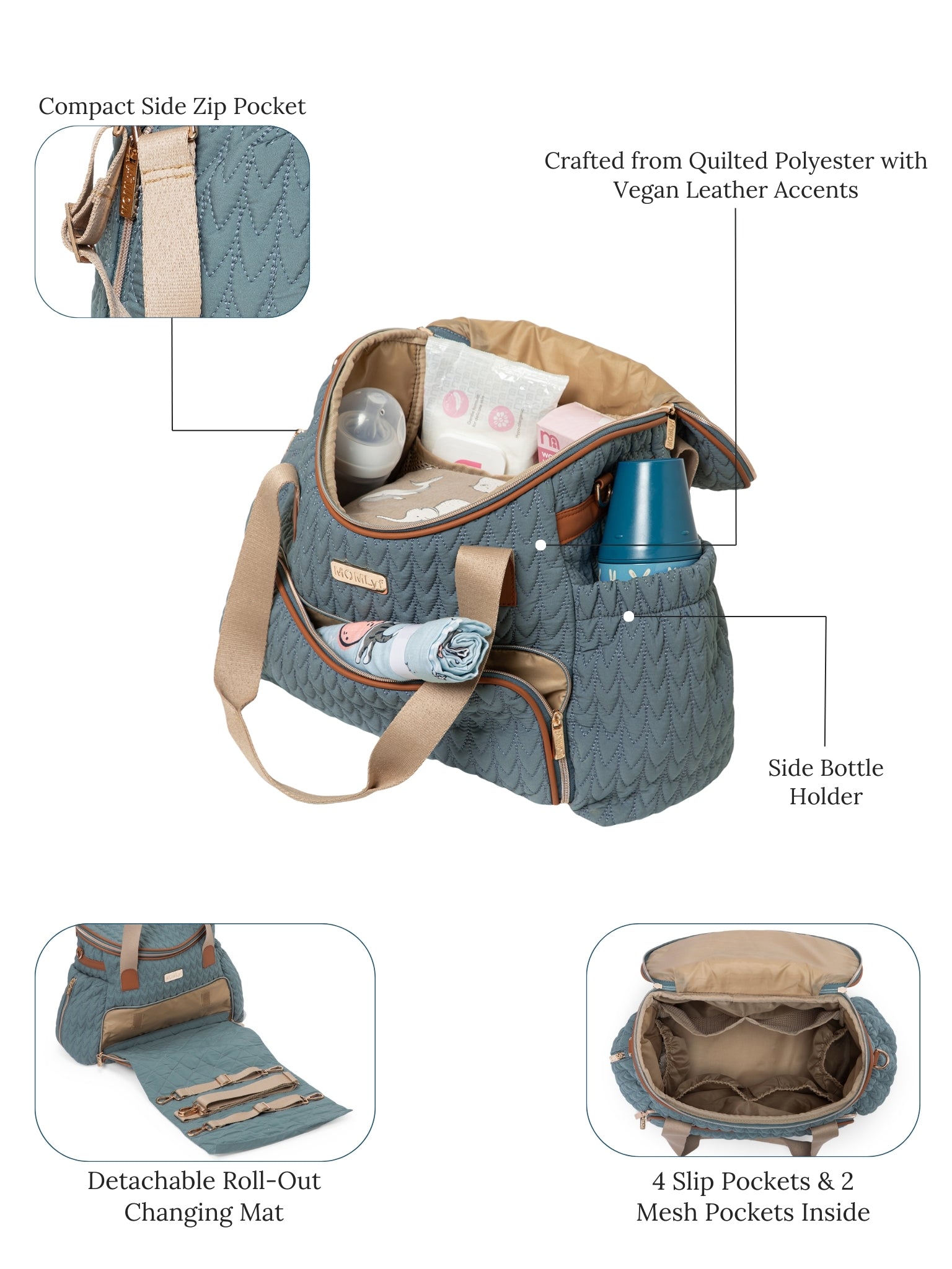 Oruva Diaper Bag - Teal Green