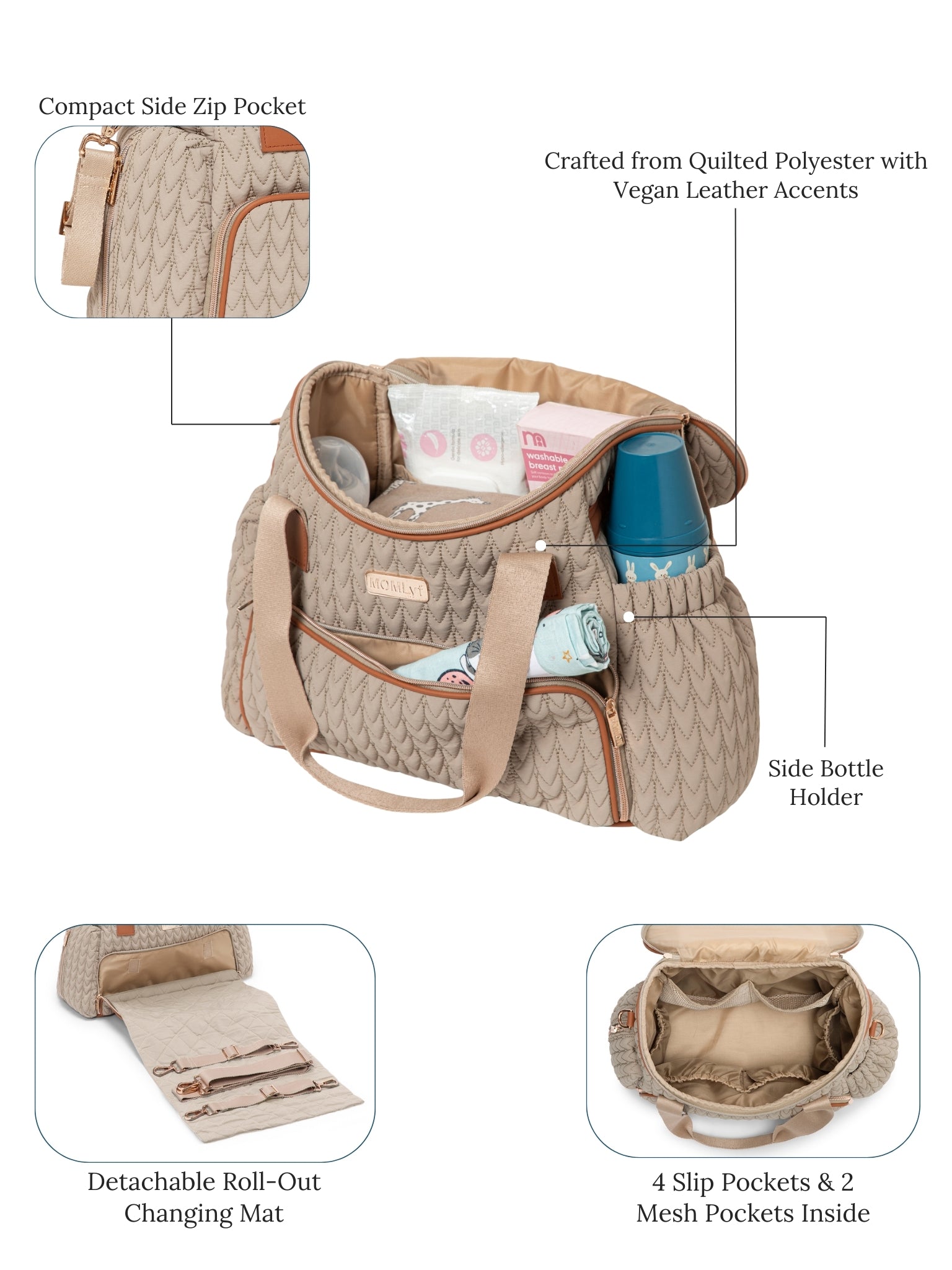 Oruva Diaper Bag - Beige