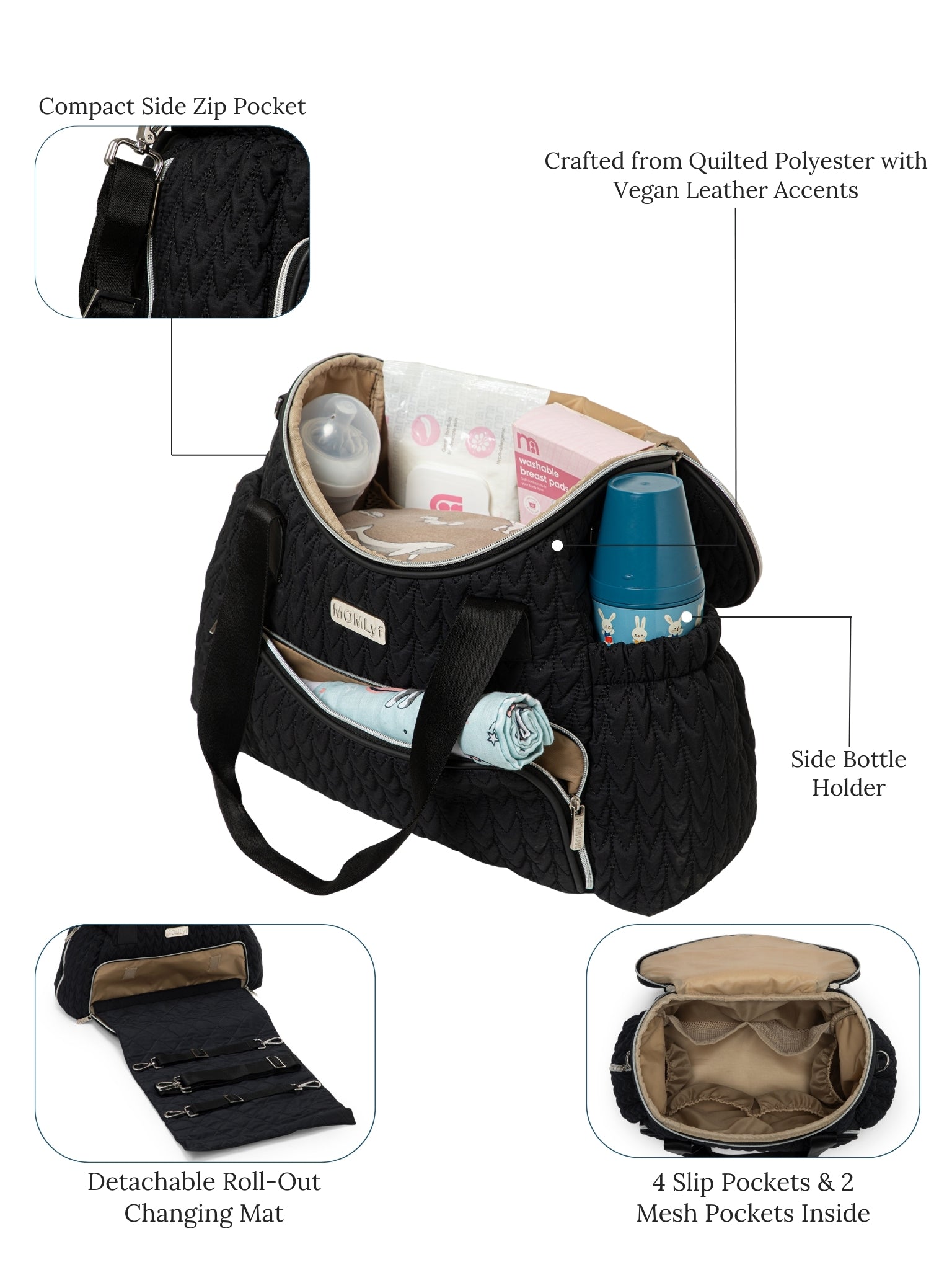 Oruva Diaper Bag - Black