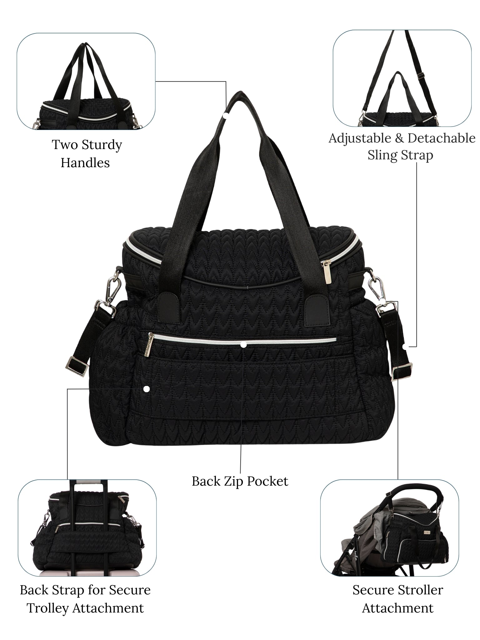 Oruva Diaper Bag - Black