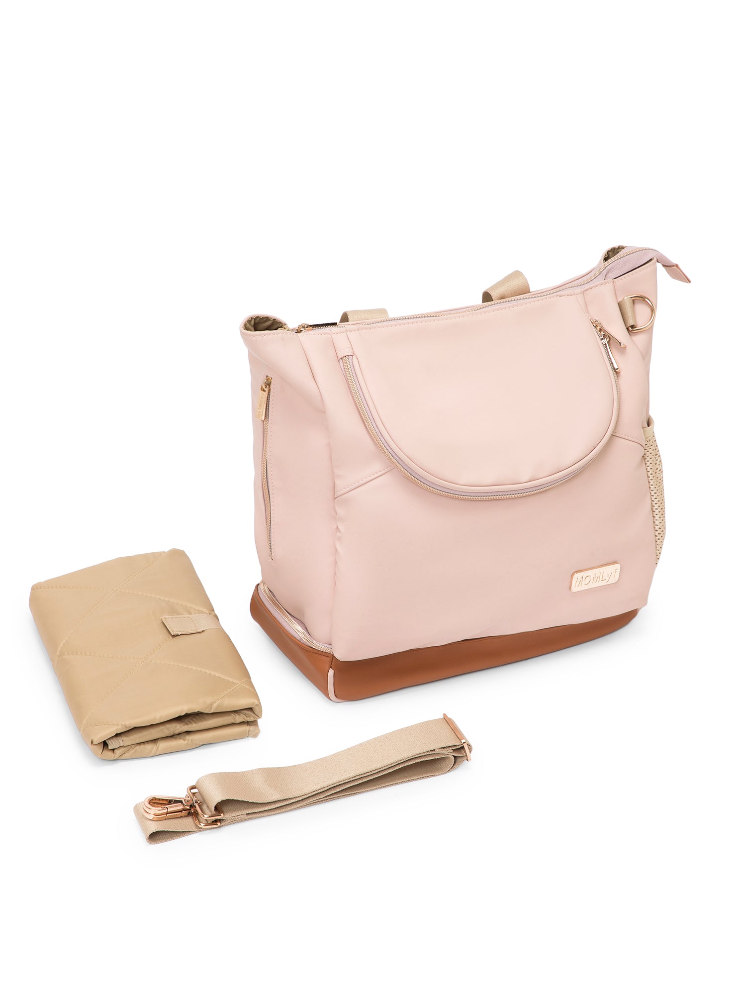 Mavvi Diaper Bag - Dusty Pink
