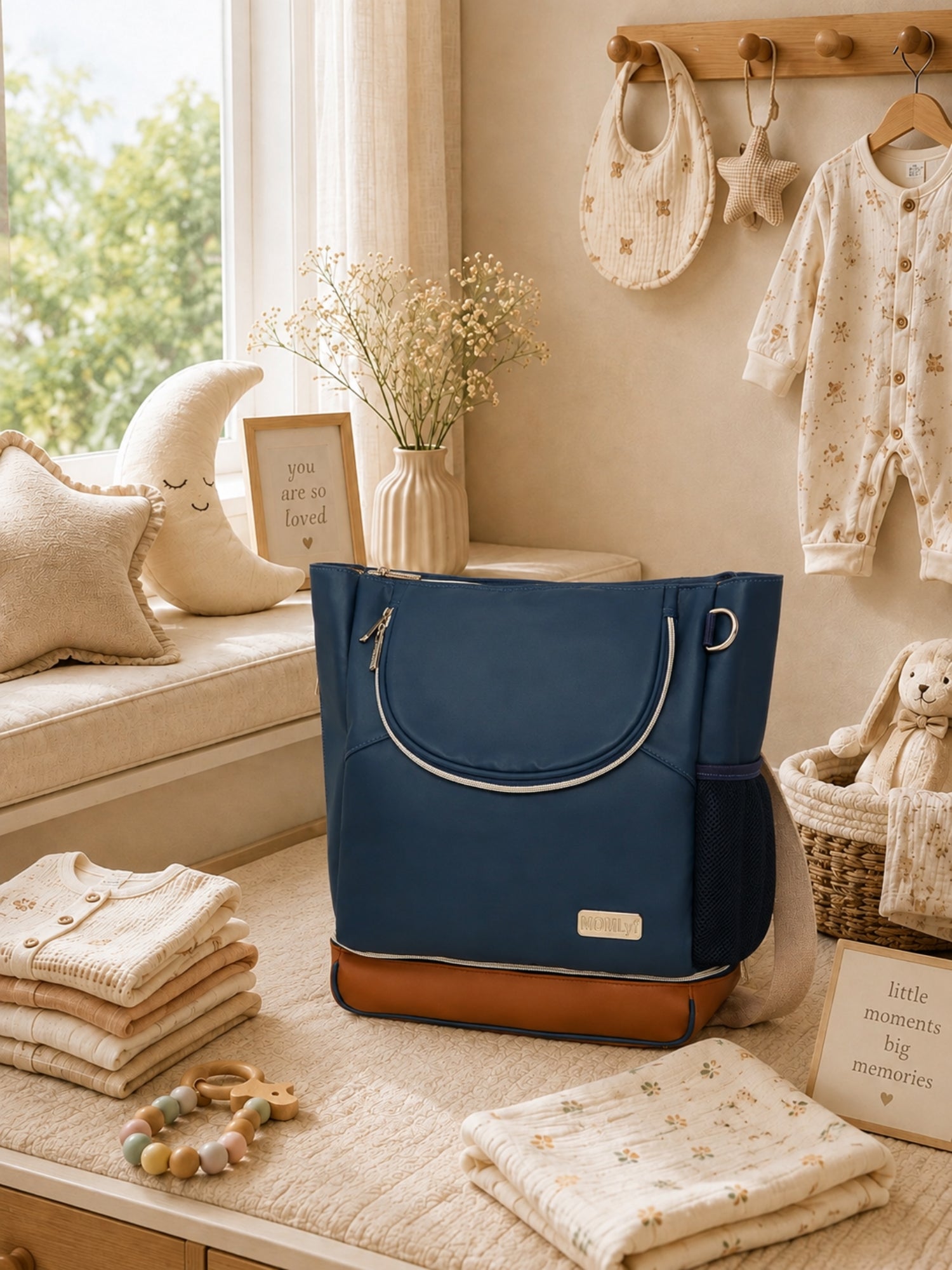 Mavvi Diaper Bag - Navy Blue