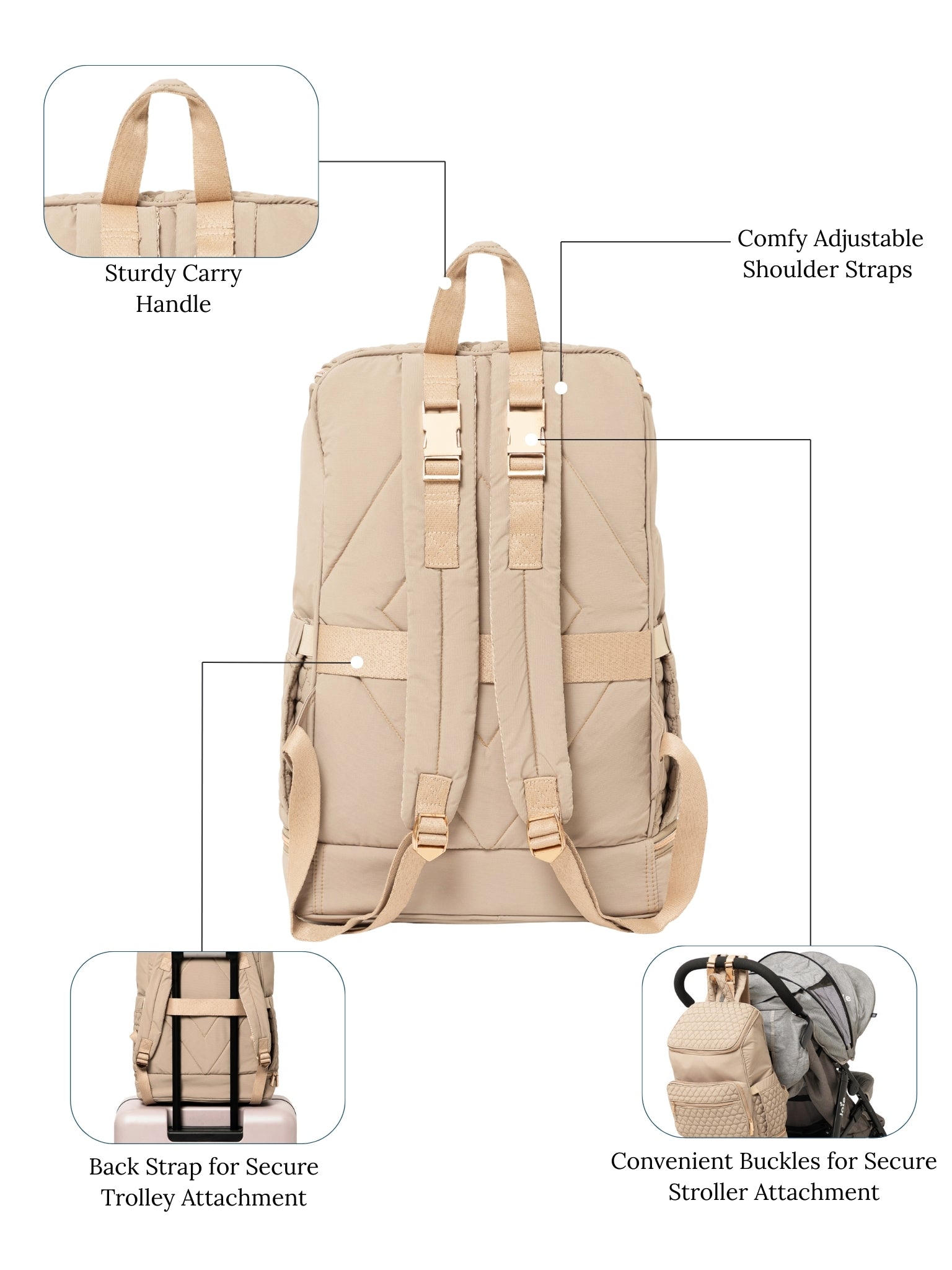 Keera Diaper Bag - Nude