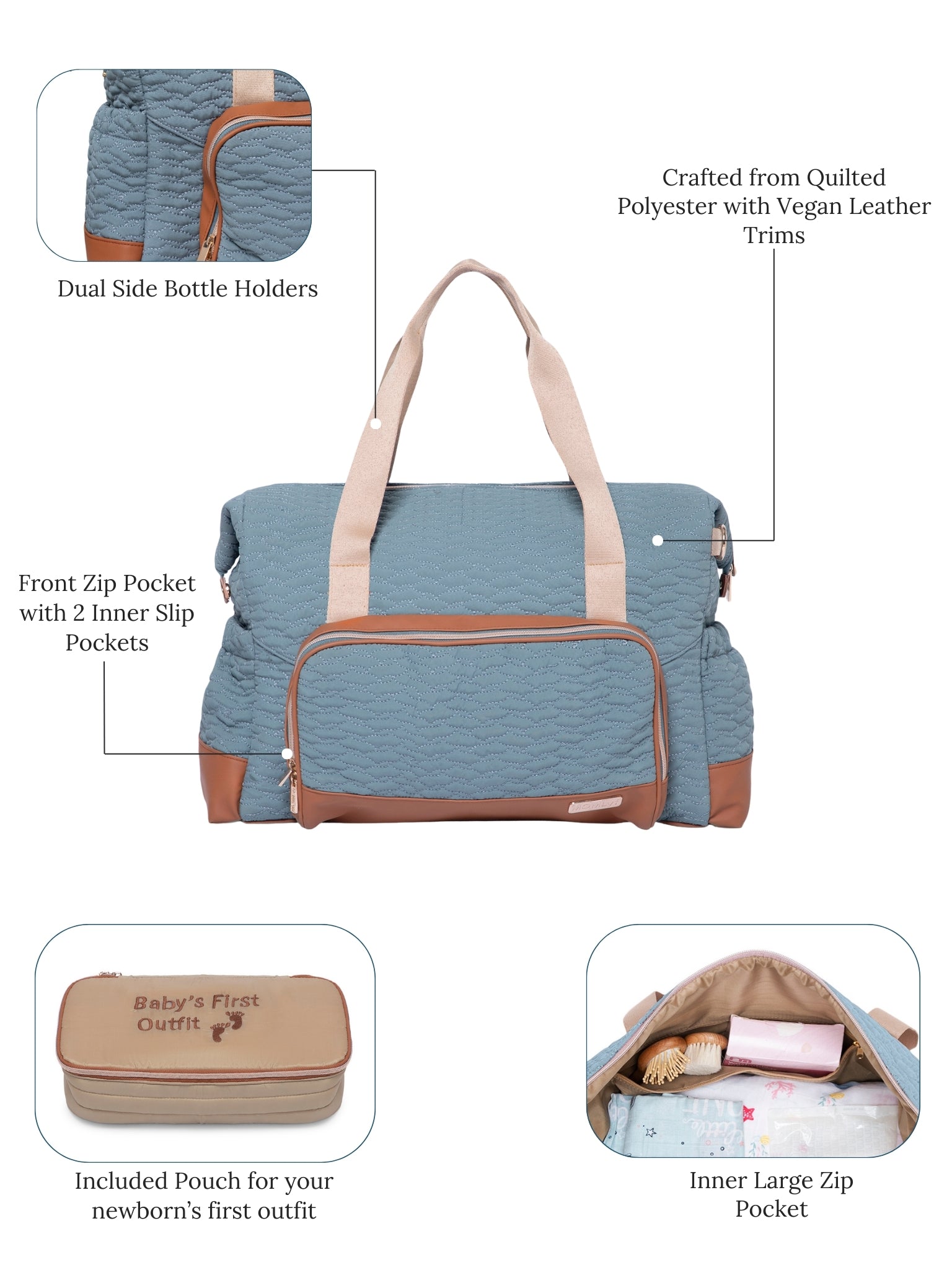 Olivia Hospital Bag - Teal Green