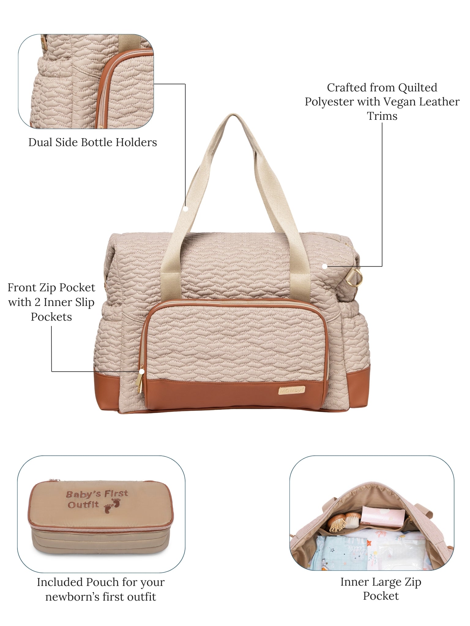 Olivia Hospital Bag - Ecru