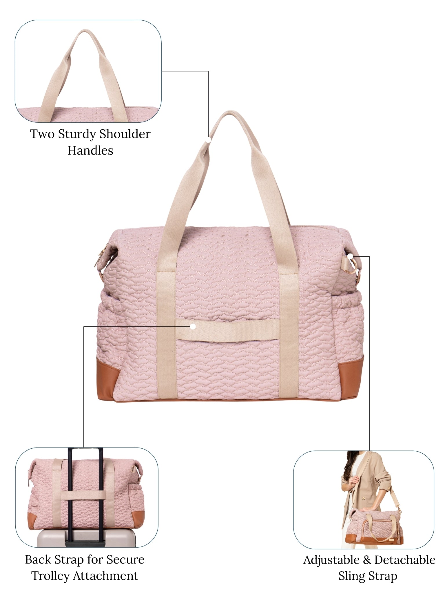 Olivia Hospital Bag - Dusty Rose