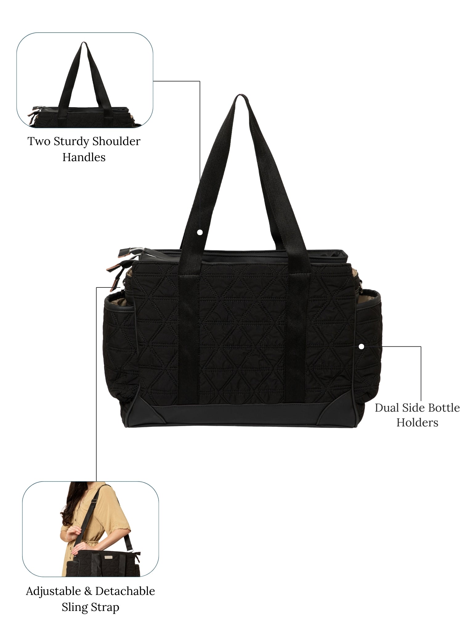 Kynah Diaper Bag - Black