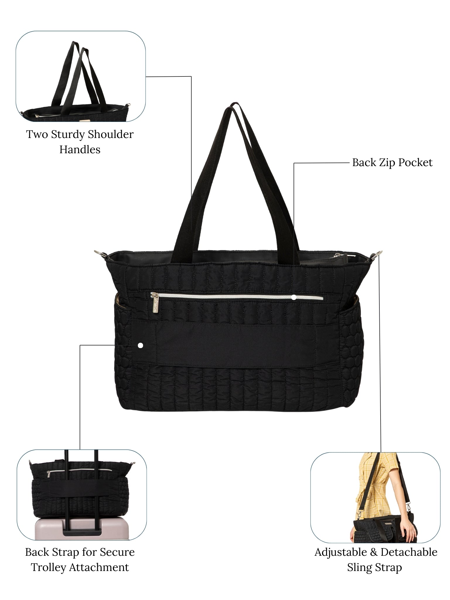 Cavya Diaper Bag - Black