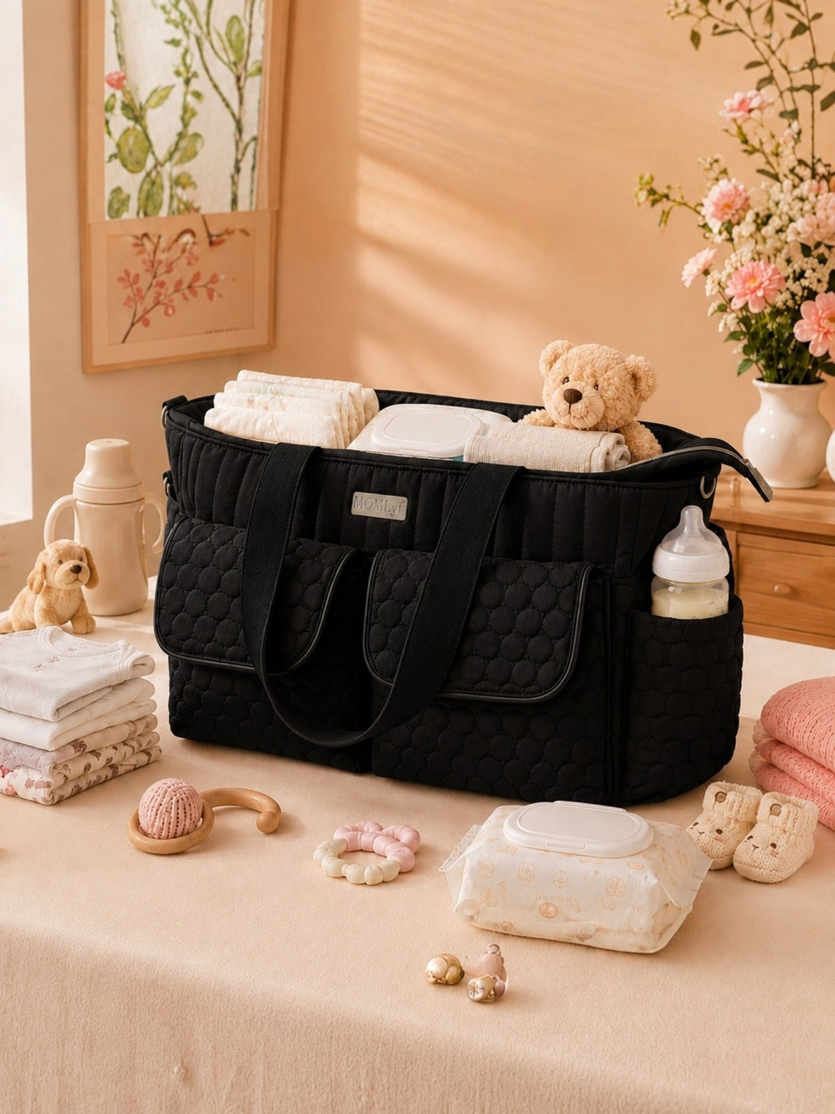 Cavya Diaper Bag - Black
