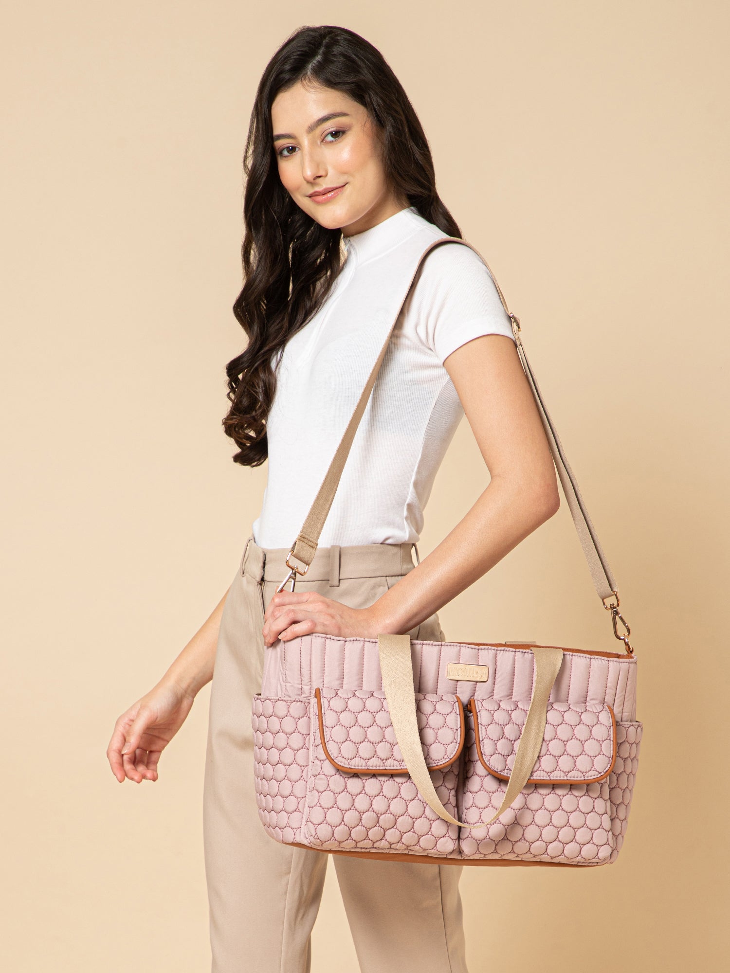 Cavya Diaper Bag - Dusty Pink