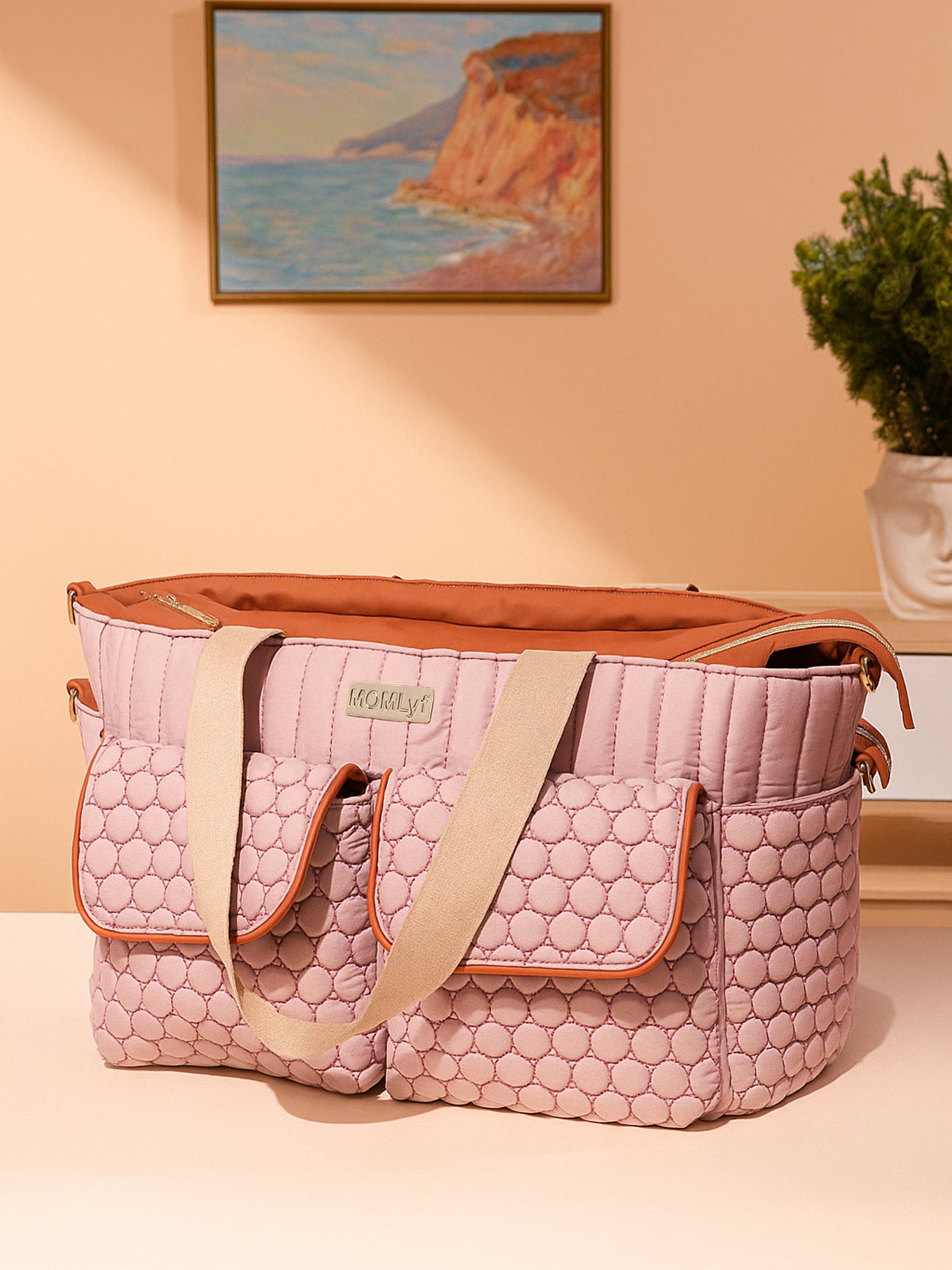 Cavya Diaper Bag - Dusty Pink