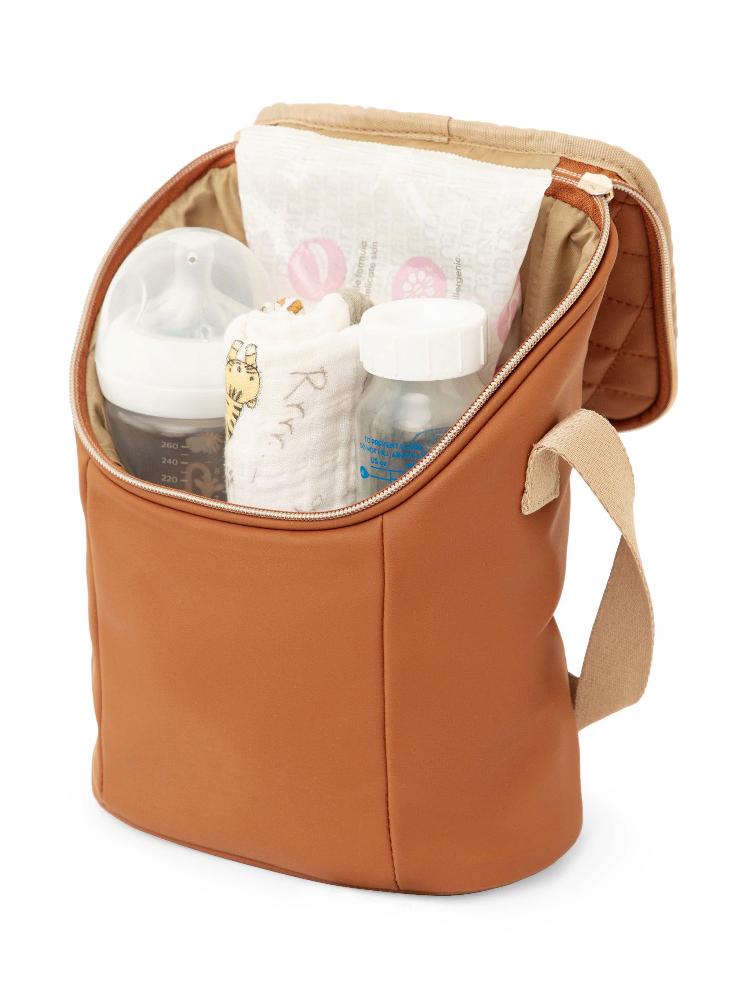 Cubbii Grab and Go Bag - Tan Camel Brown