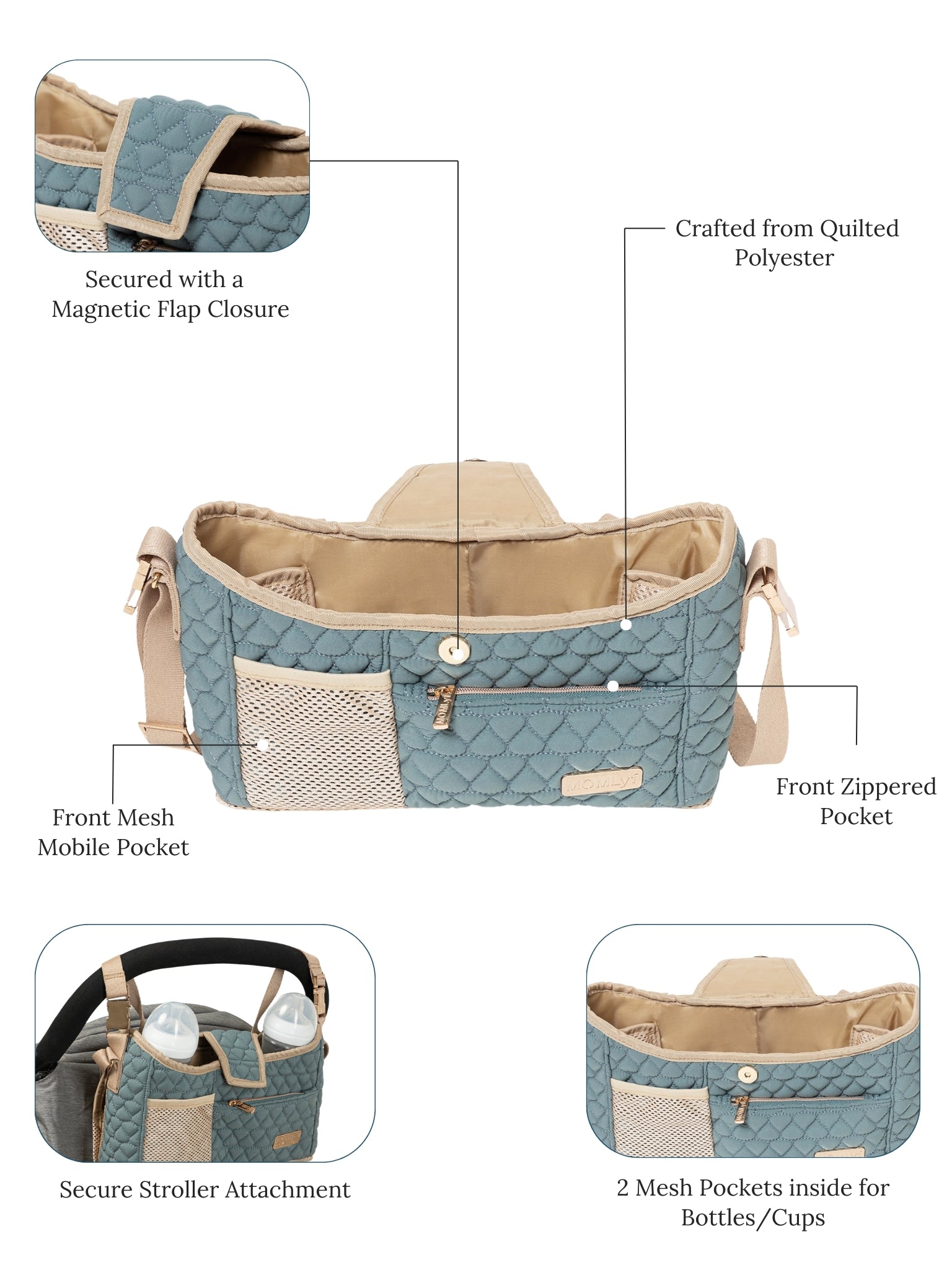 Truva Stroller Caddy - Teal Green