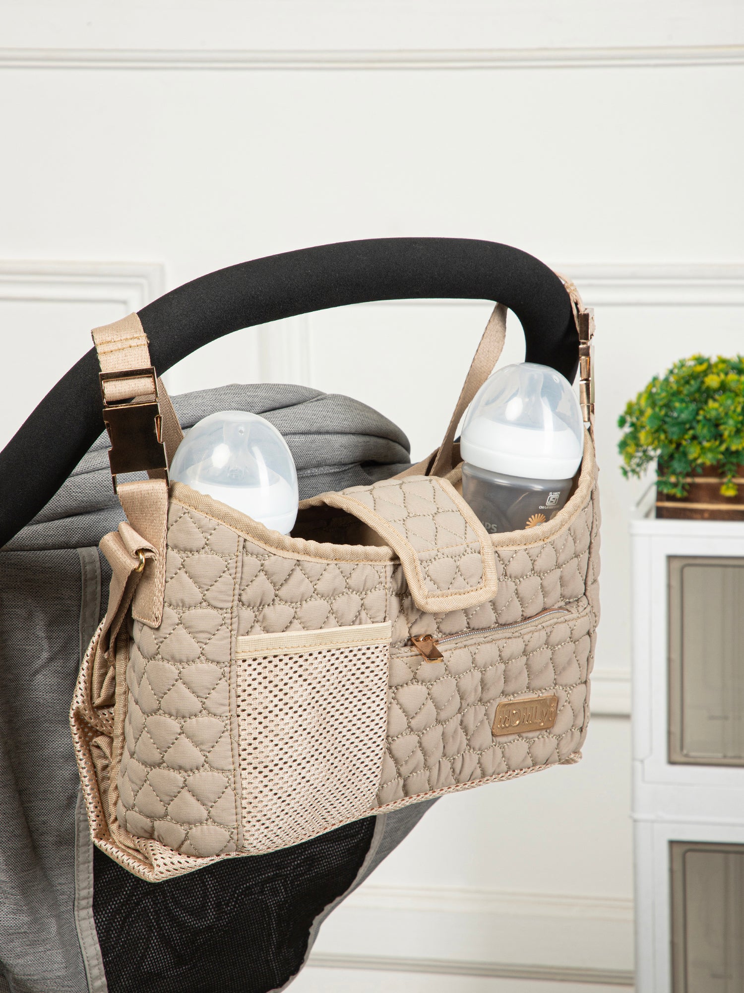Truva Stroller Caddy - Taupe Beige
