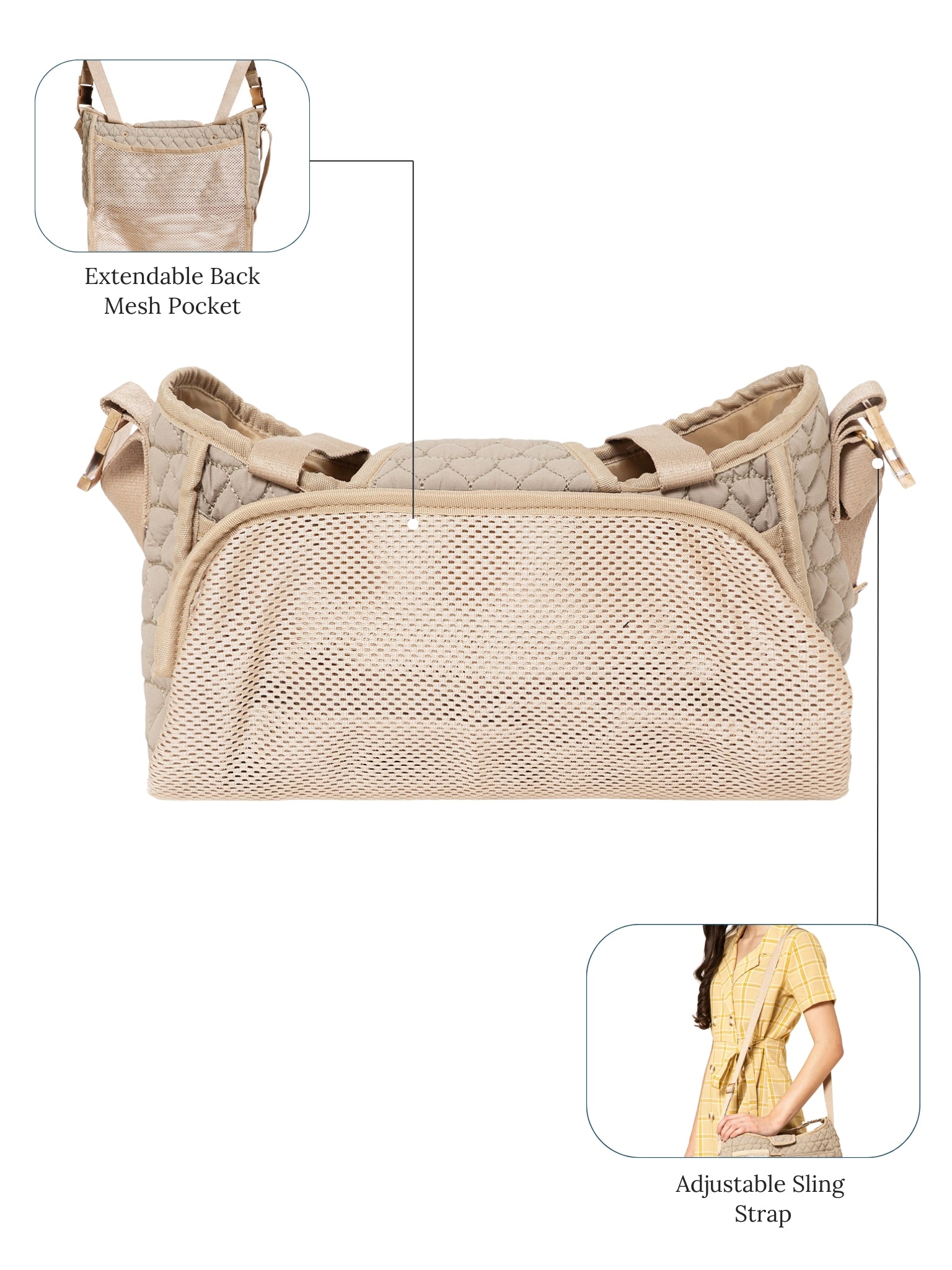 Truva Stroller Caddy - Taupe Beige