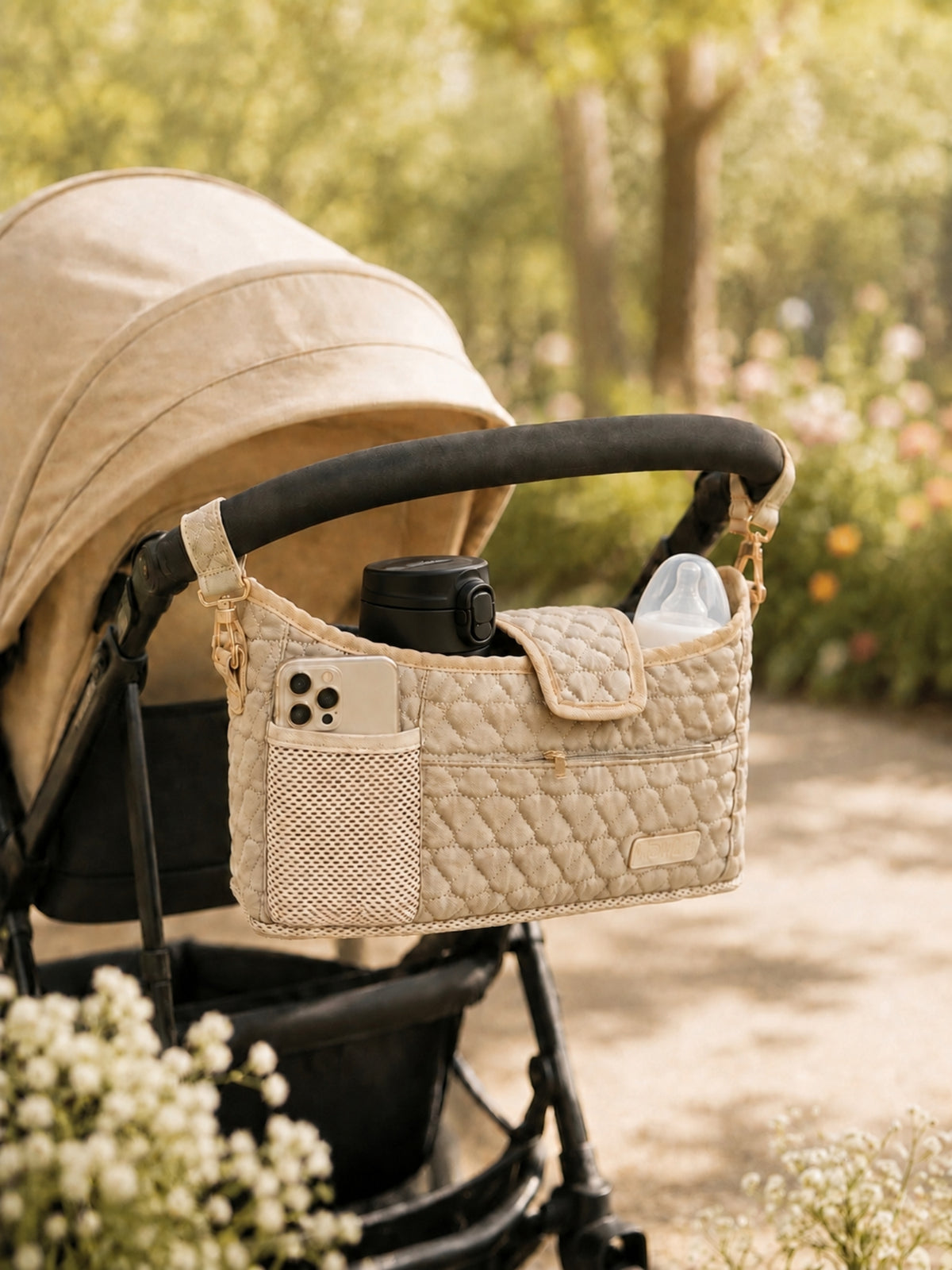 Truva Stroller Caddy - Taupe Beige