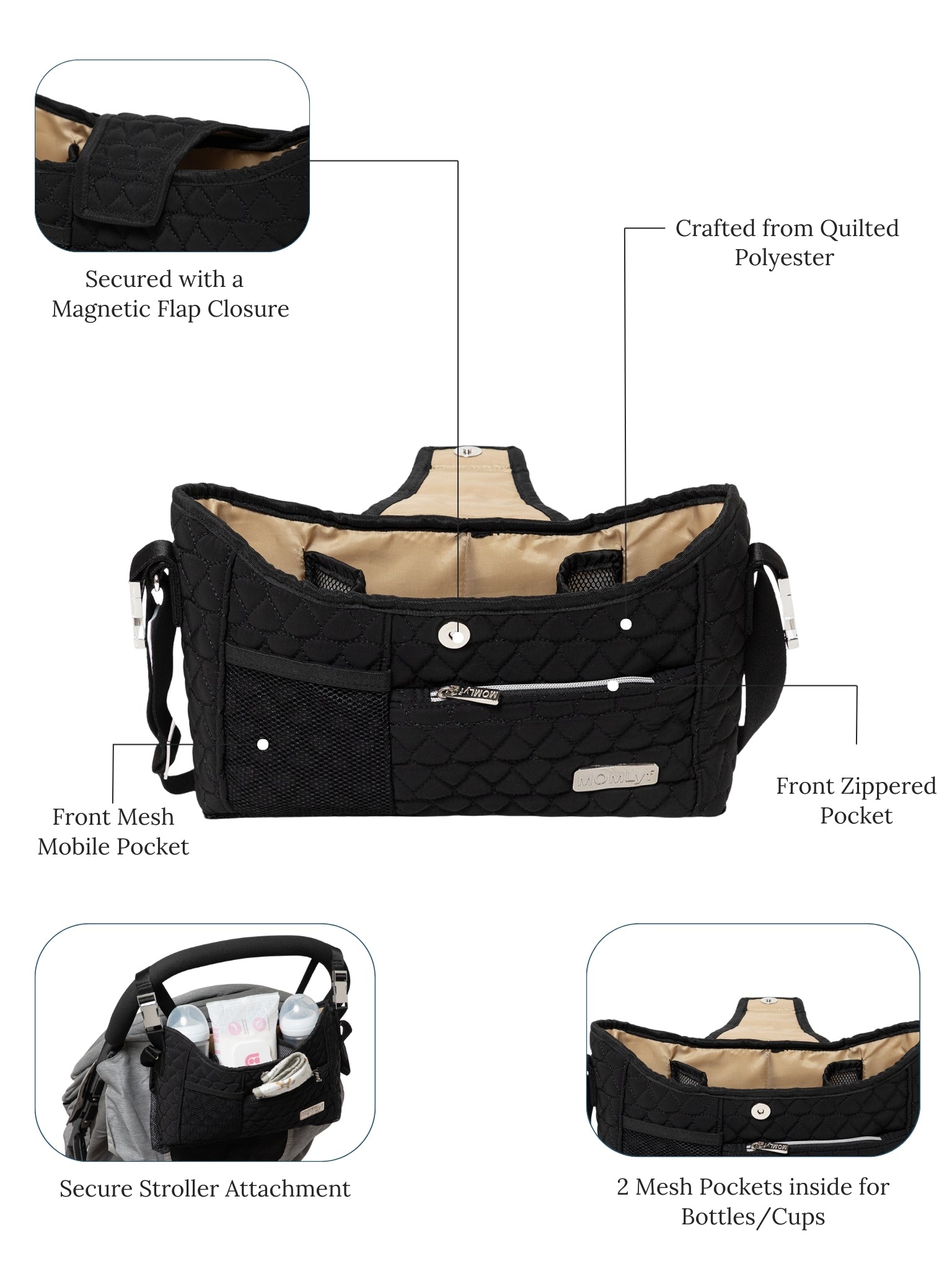 Truva Stroller Caddy - Black