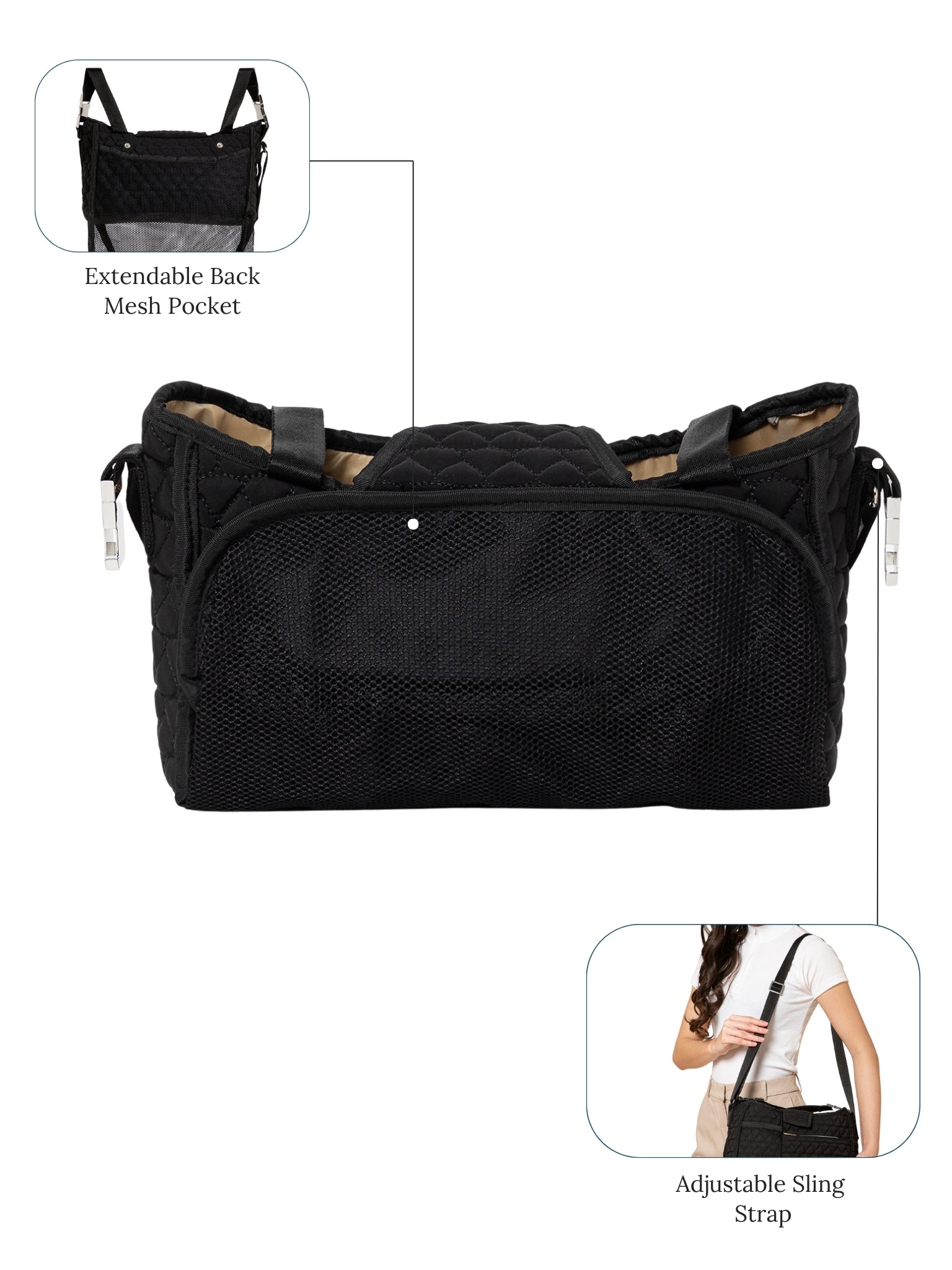Truva Stroller Caddy - Black