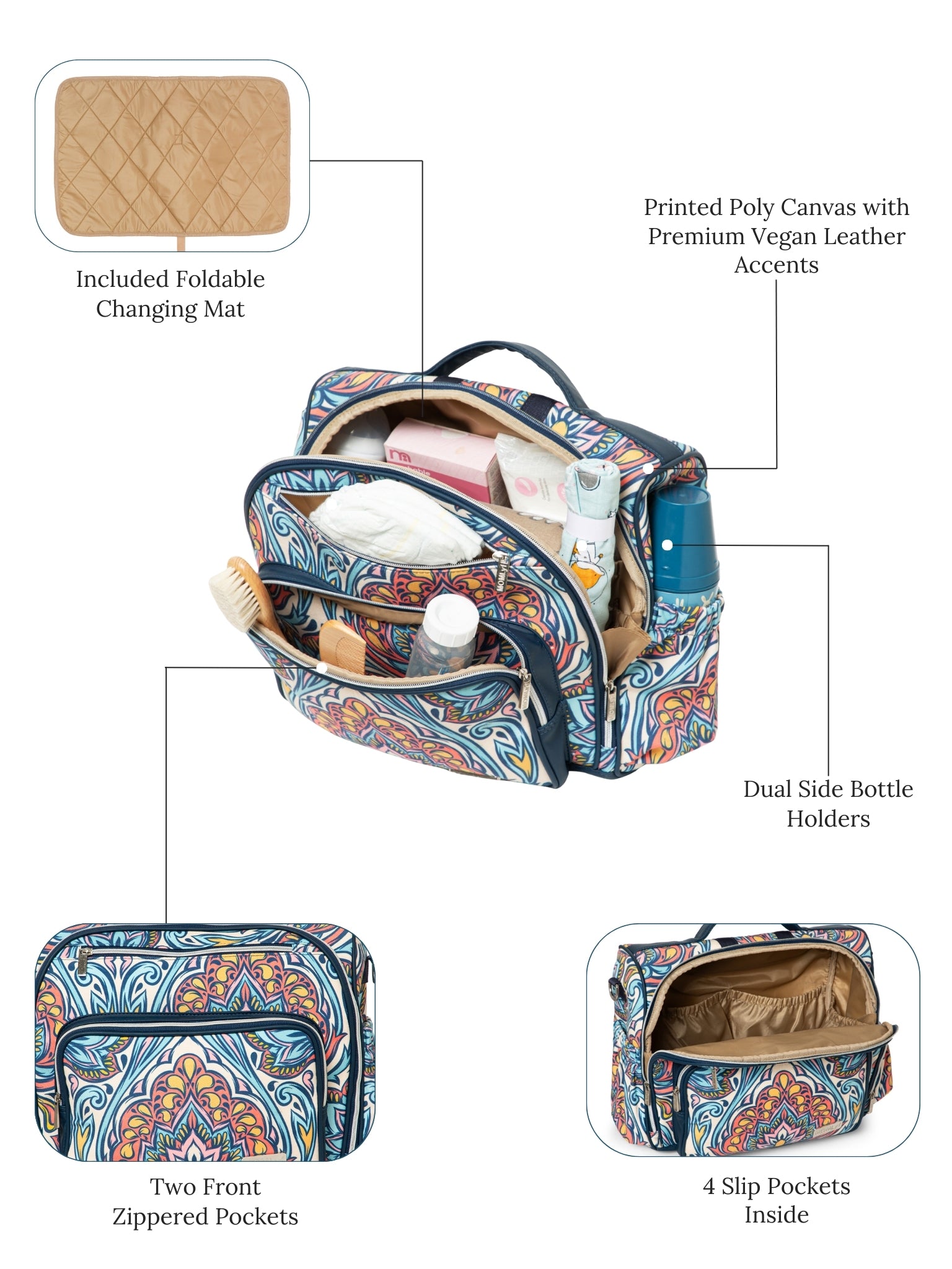 Zyra Diaper Bag - Blue