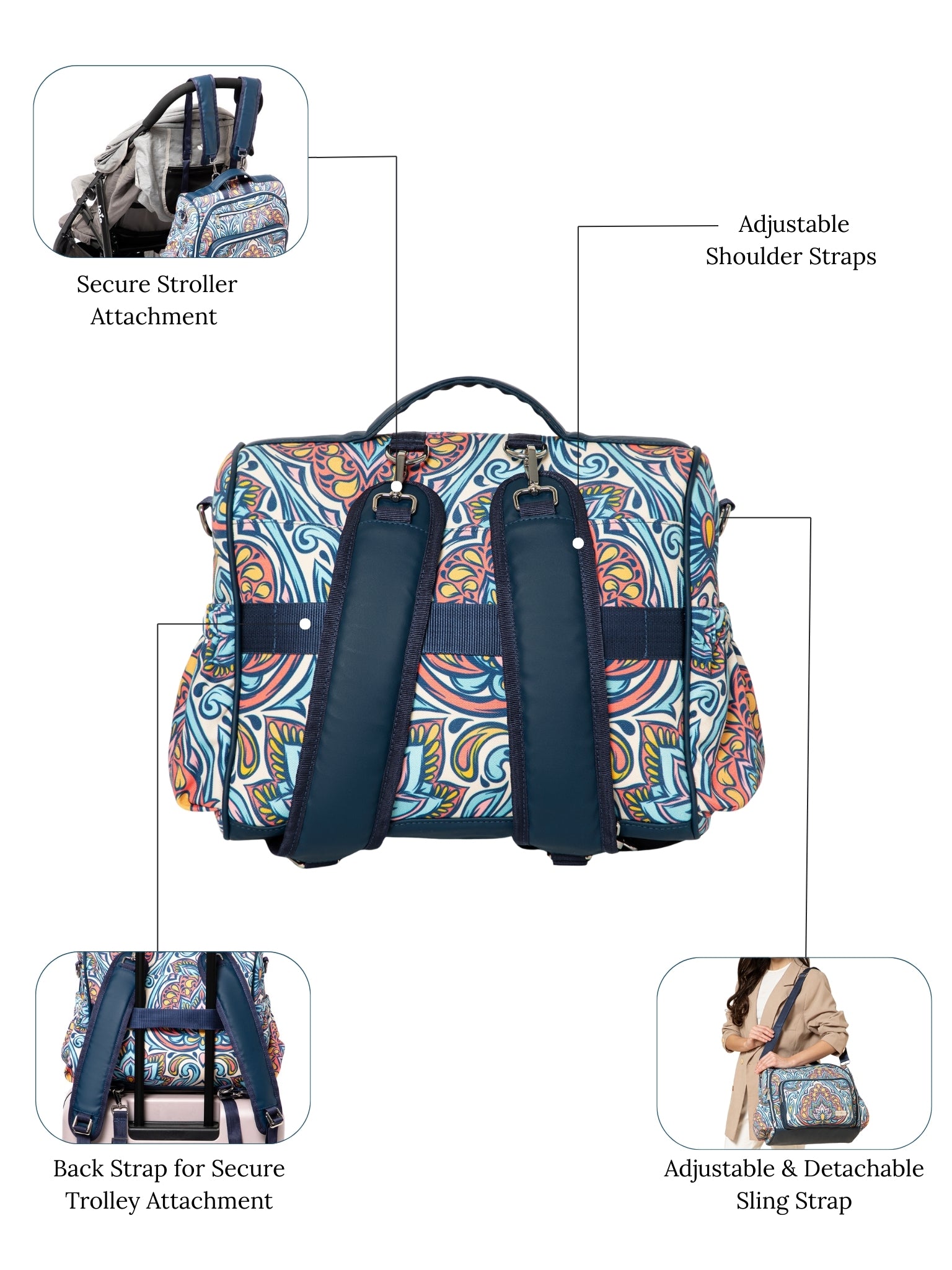 Zyra Diaper Bag - Blue