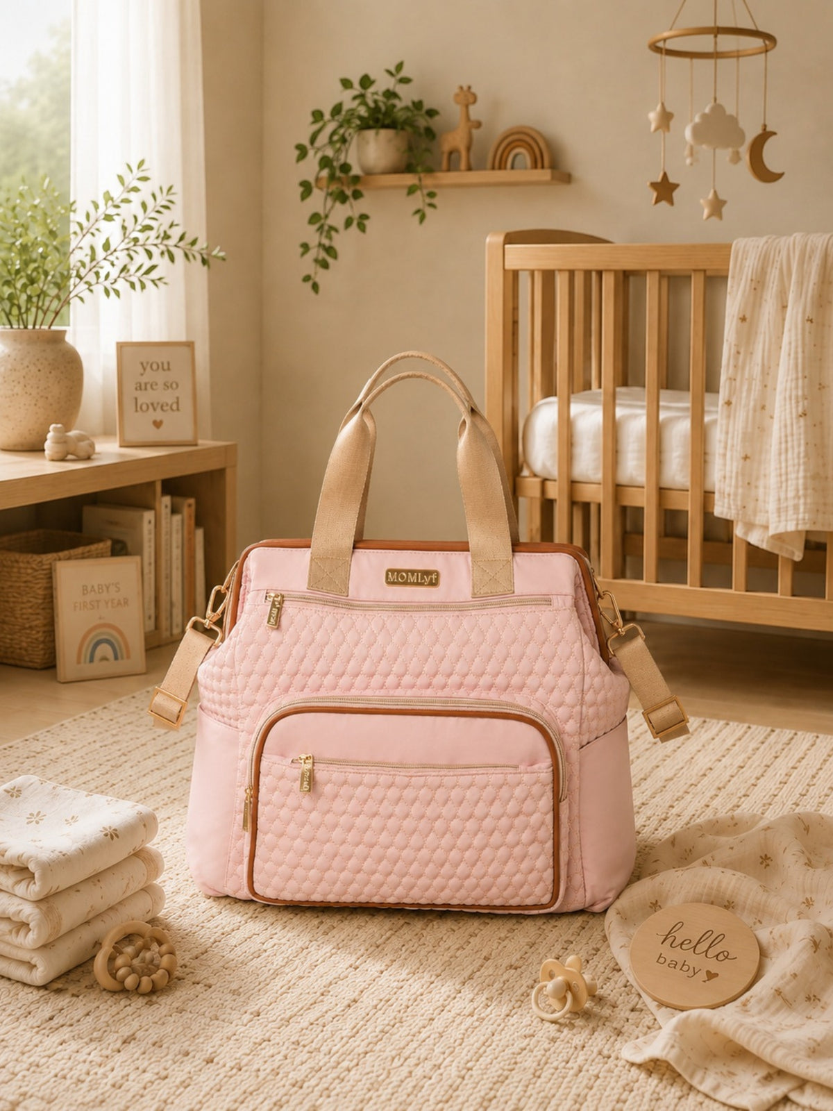 Nara Diaper Bag - Blush Pink