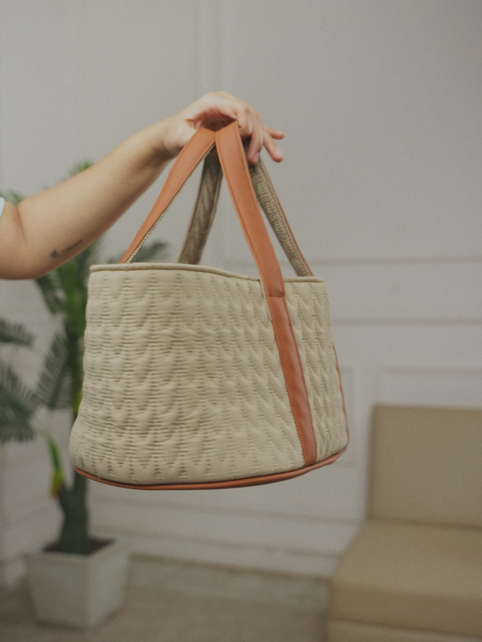 Nesté Diaper Caddy - Warm Beige